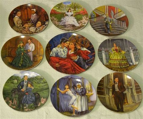 GONE WITH THE WIND COLLECTOR PLATES & DSIPLAY SHELF - 120 (Great Falls, Montana) This is a nine plate set of scenes from Gone With The Wind and includes all of the main characters. . Gone with the wind collector plates